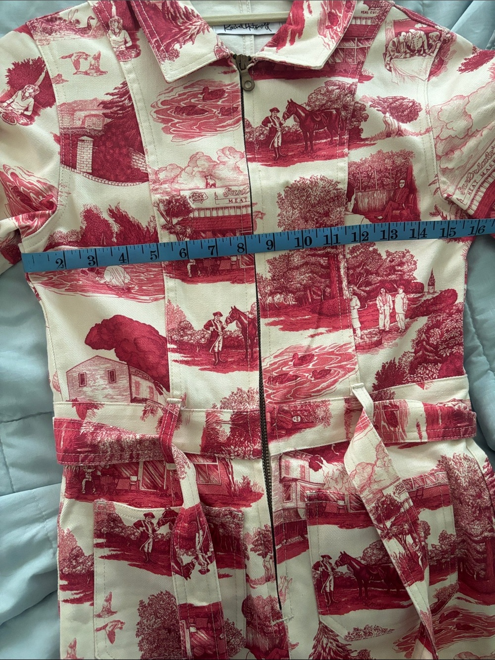 Rachel Antonoff Red and Cream Jumpsuit - Picture 13 of 14